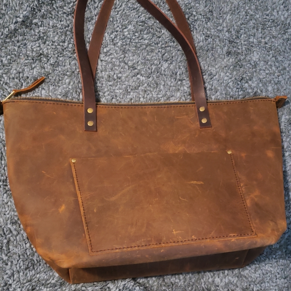 Portland Leather Goods Large Zip Tote in Canyon